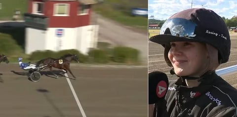 Left: Person riding a recumbent trike on a street. Right: Portrait of a female athlete in black racing gear and helmet.